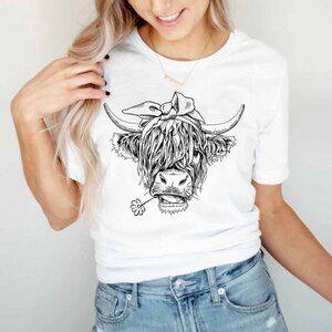 Cute Cow Shirt or Tank Top, Cow Shirt For Mom, Highland Cow Shirt,